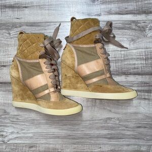 Chloe Tan and Cream Ankle Boots